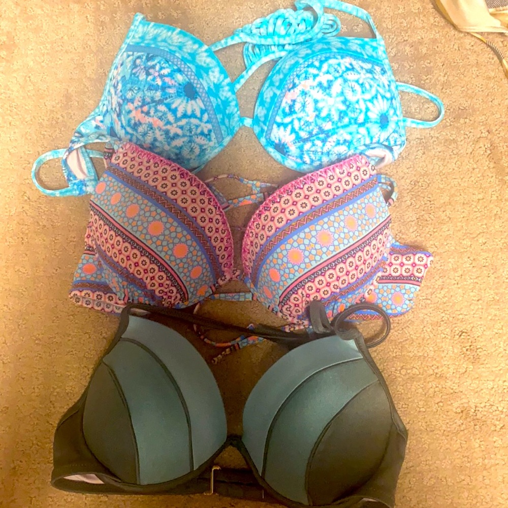 3 shade and shore swim tops padded with push up